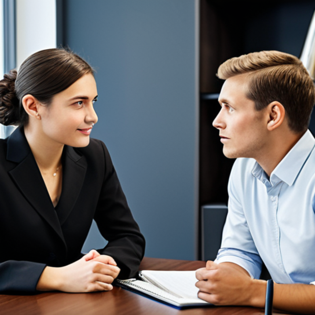 Mentoring & Guidance**
"A young professional in modest business attire, sitting across from a seasoned mentor in a well-lit, modern office, fully clothed, appropriate content, safe for work, perfect anatomy, natural pose, professional development, family-friendly, showcasing knowledge transfer and career advice, serious but encouraging tone."
**